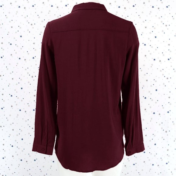 Classic Button Up Dress Shirt Burgundy - Picture 6 of 7